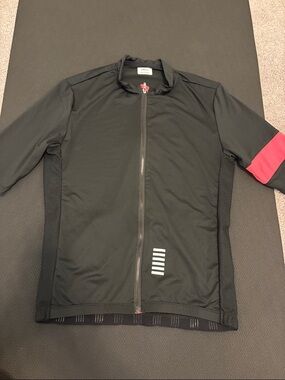 Men's Black Cycling Jersey with Pink Accent
